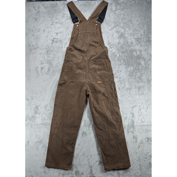 Berne Canvas Overalls Bibs Men 30x30 Dark Brown Unlined Actual 30×28 - Picture 2 of 11